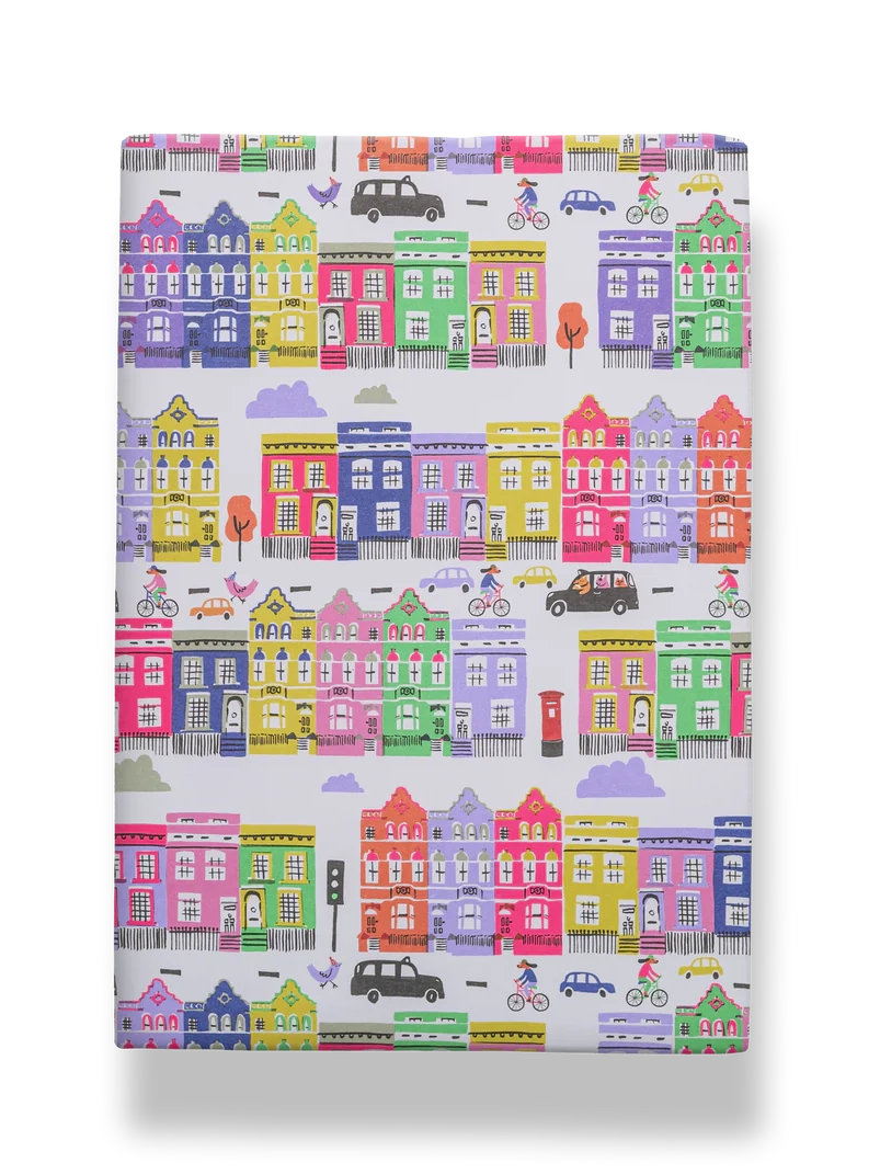 London Rainbow Houses Wrapping Paper