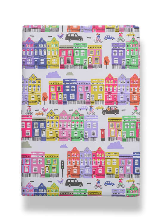 London Rainbow Houses Wrapping Paper