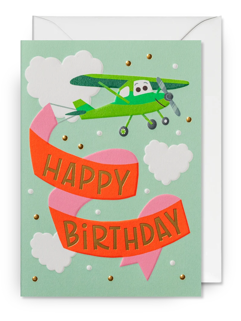 Banner in the Clouds Birthday Card