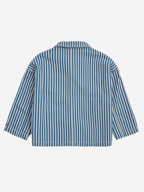 Striped Colour Block Denim Jacket