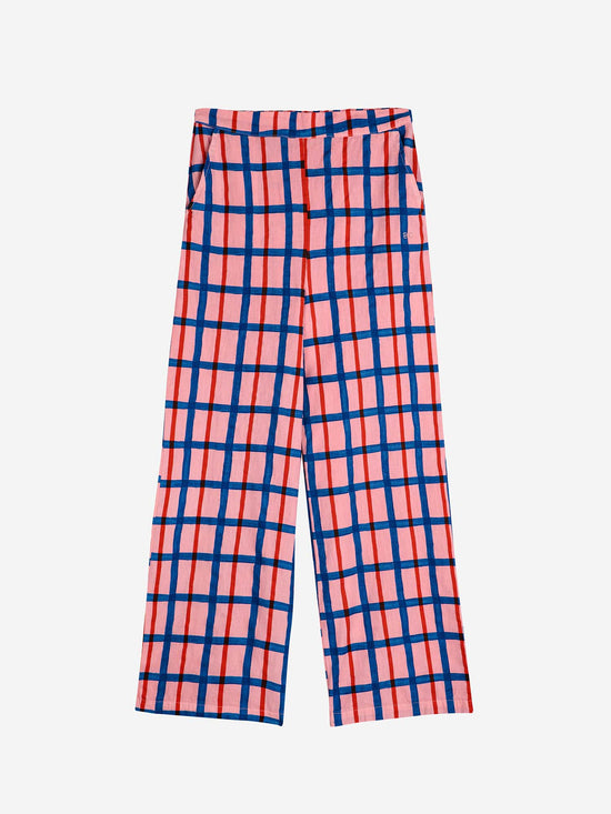 Multicoloured Checked Print Straight Pant
