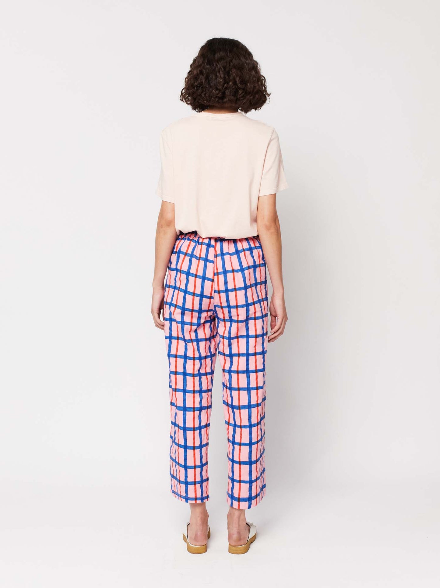Multicoloured Checked Print Straight Pant