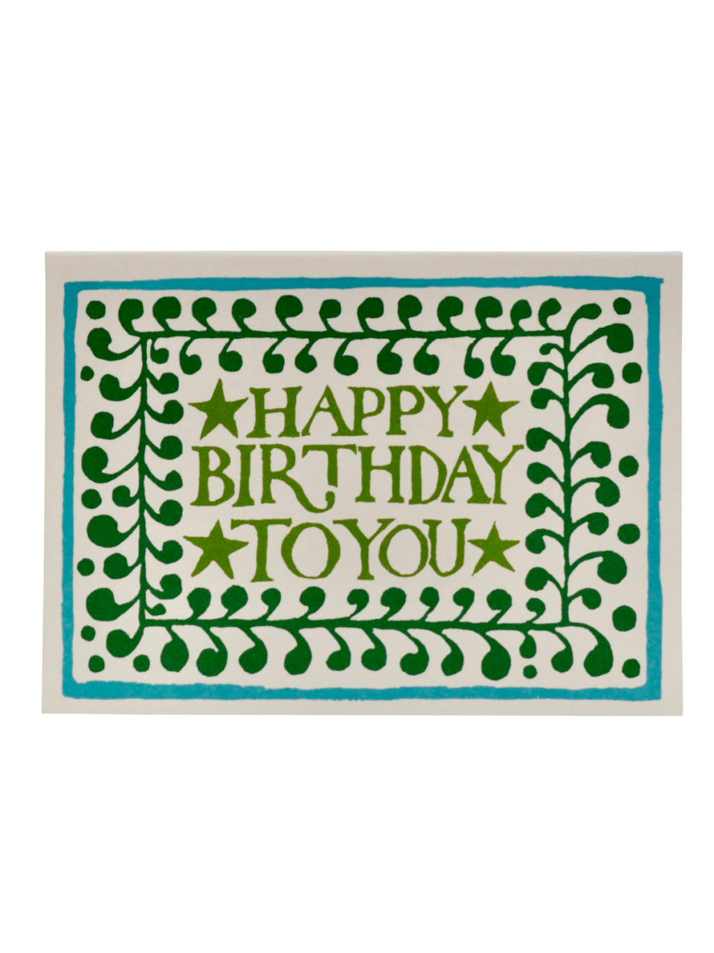 Green & Turquoise Happy Birthday Card