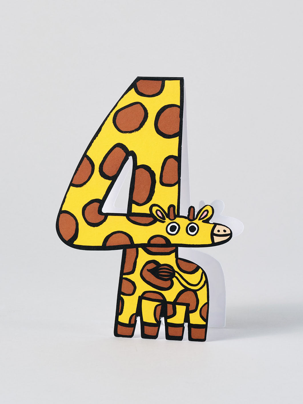 Giraffe 4th Birthday Card