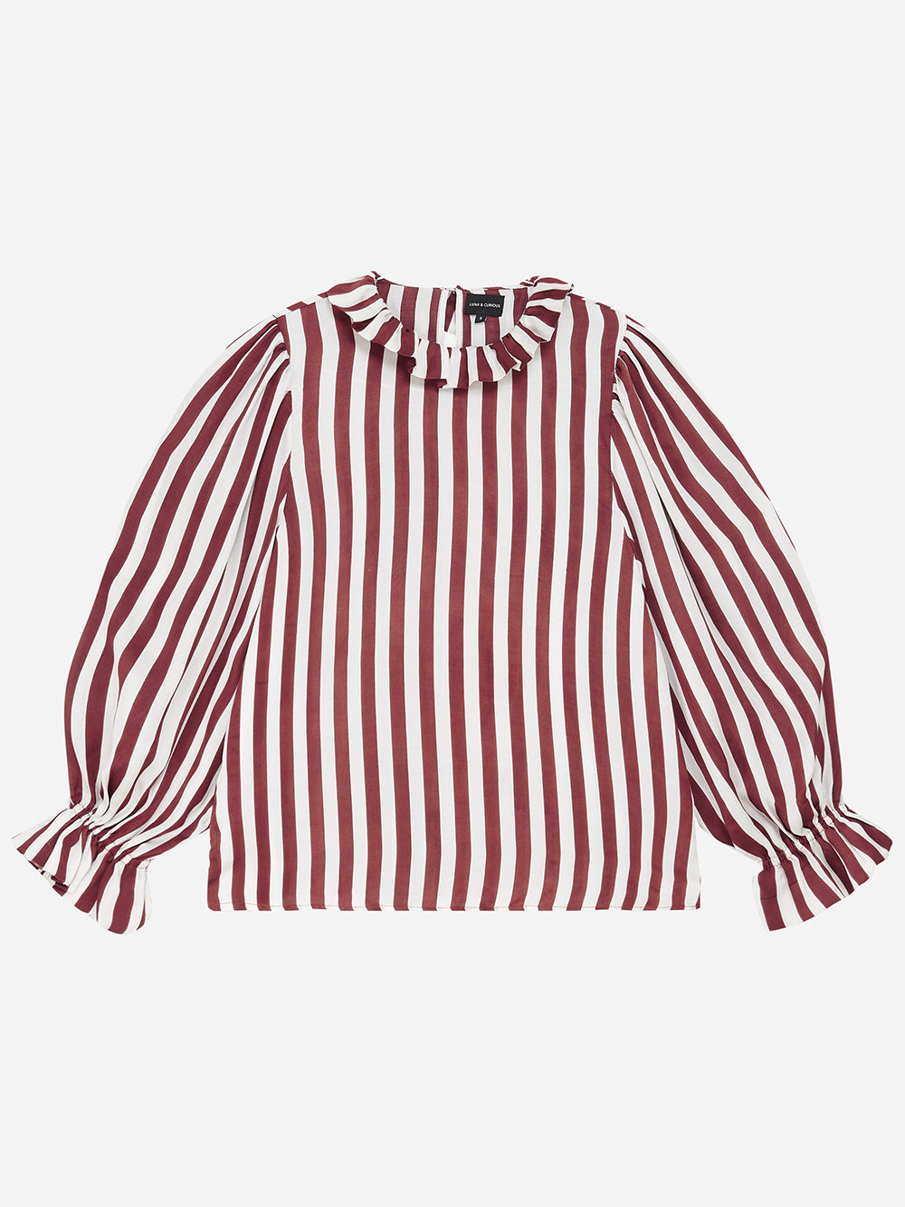 Brown Stripe Puff Sleeve Top