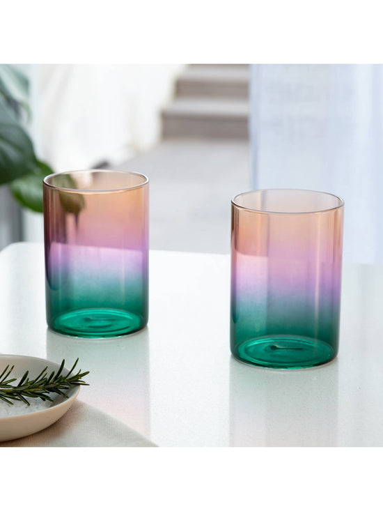 Lilac & Teal Three Tone Gradient Glasses