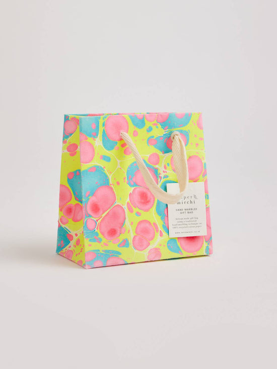 Neon Stone Hand Marbled Gift Bag