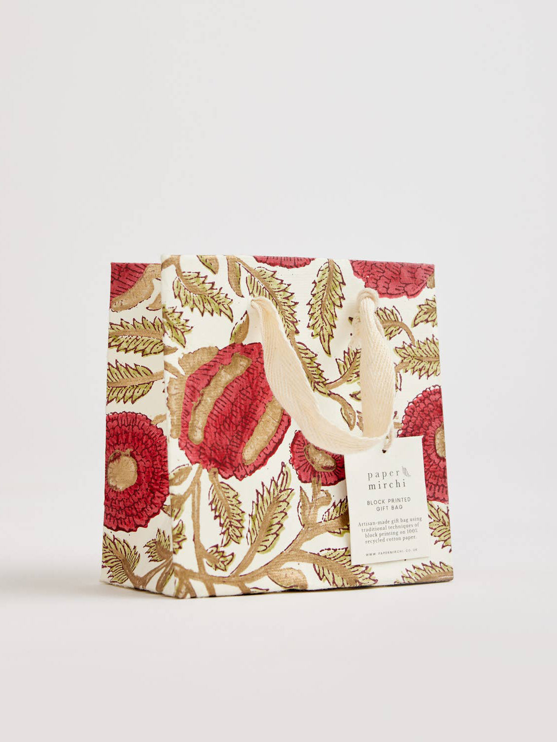 Marigold Glitz Hand Block Printed Gift Bag