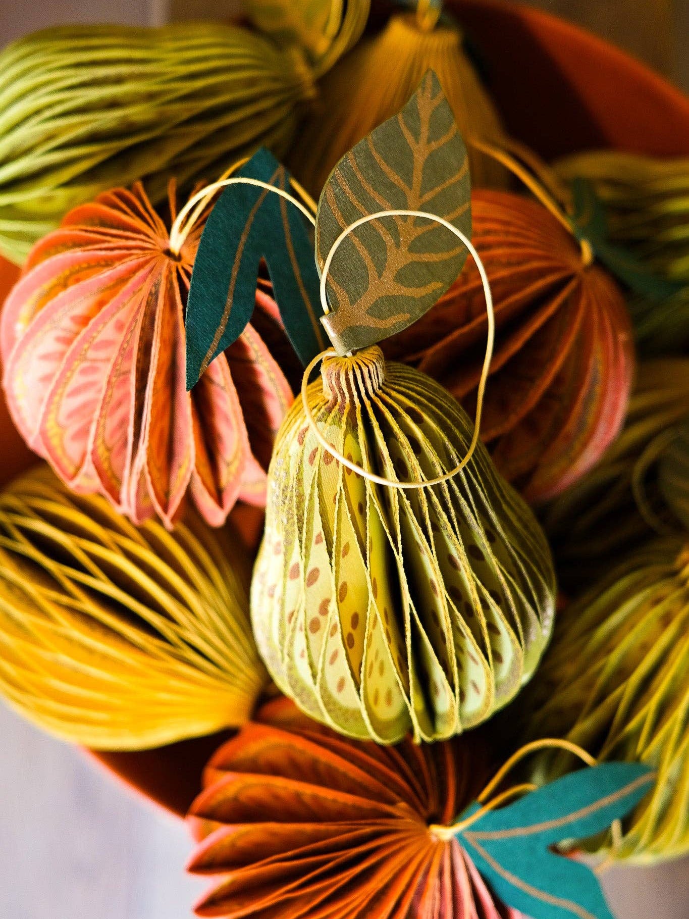 Pear Honeycomb Ornament