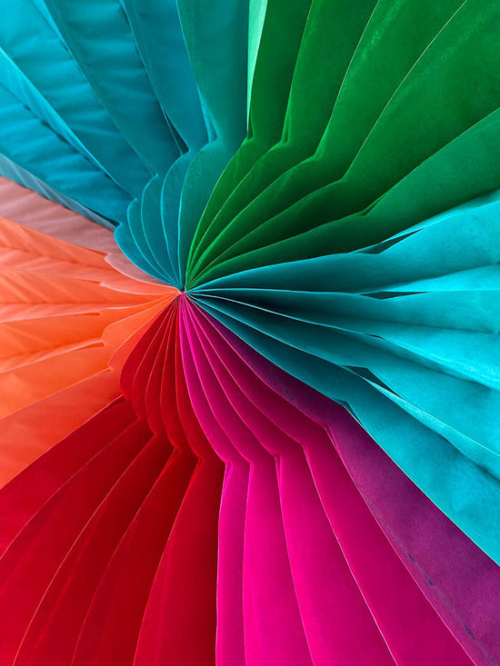 Multi Colour Paper Fan Decoration