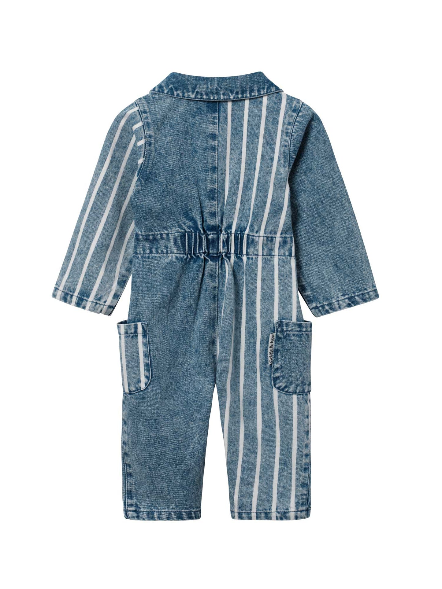 Buddy Badge Denim Stripe Romper