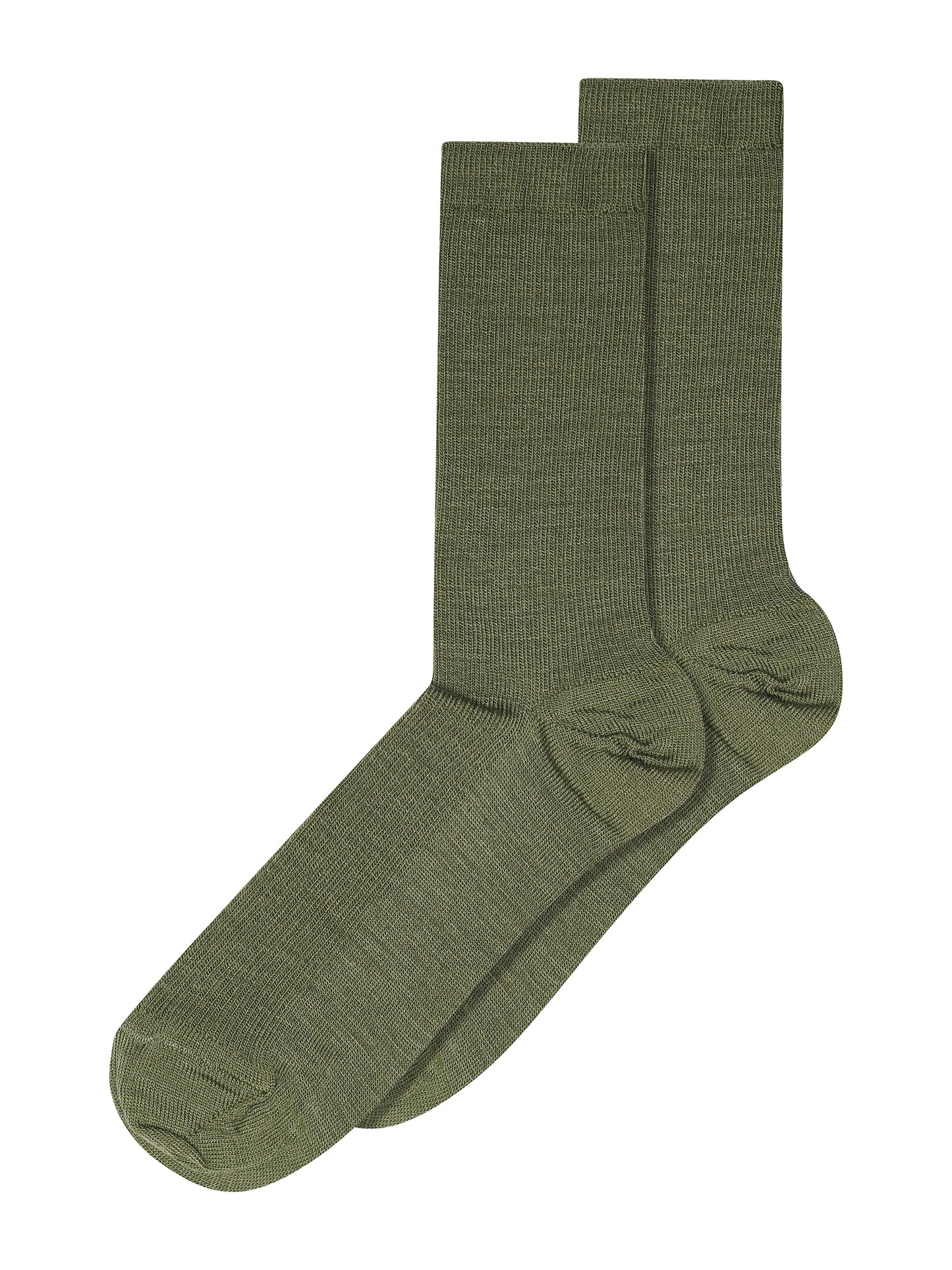 Olivine Fine Rib Wool Socks