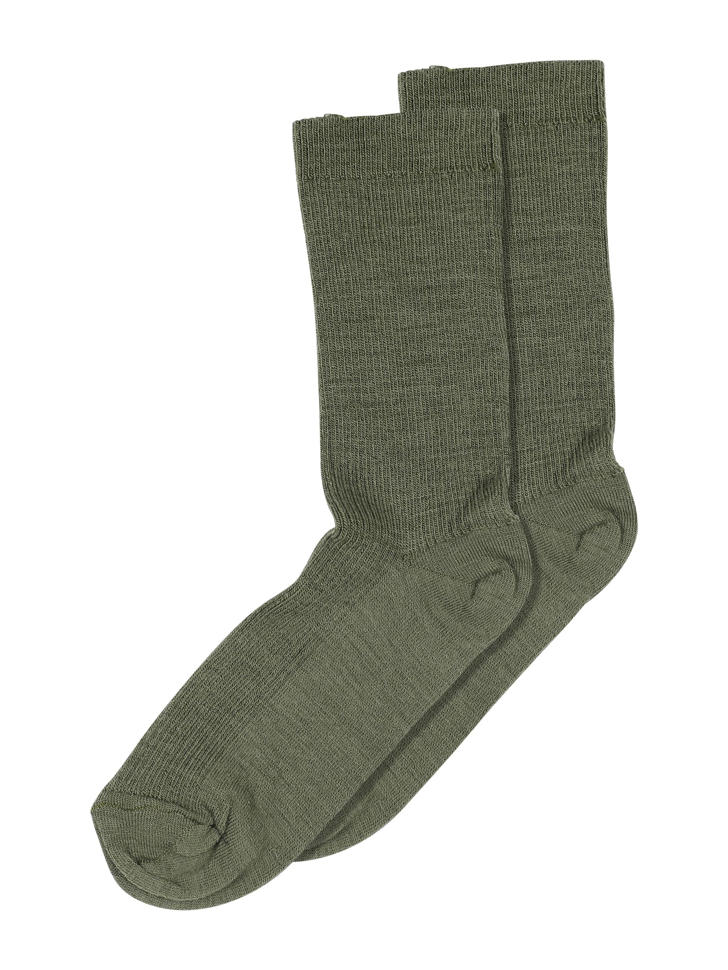 Moss Fine Rib Wool Socks