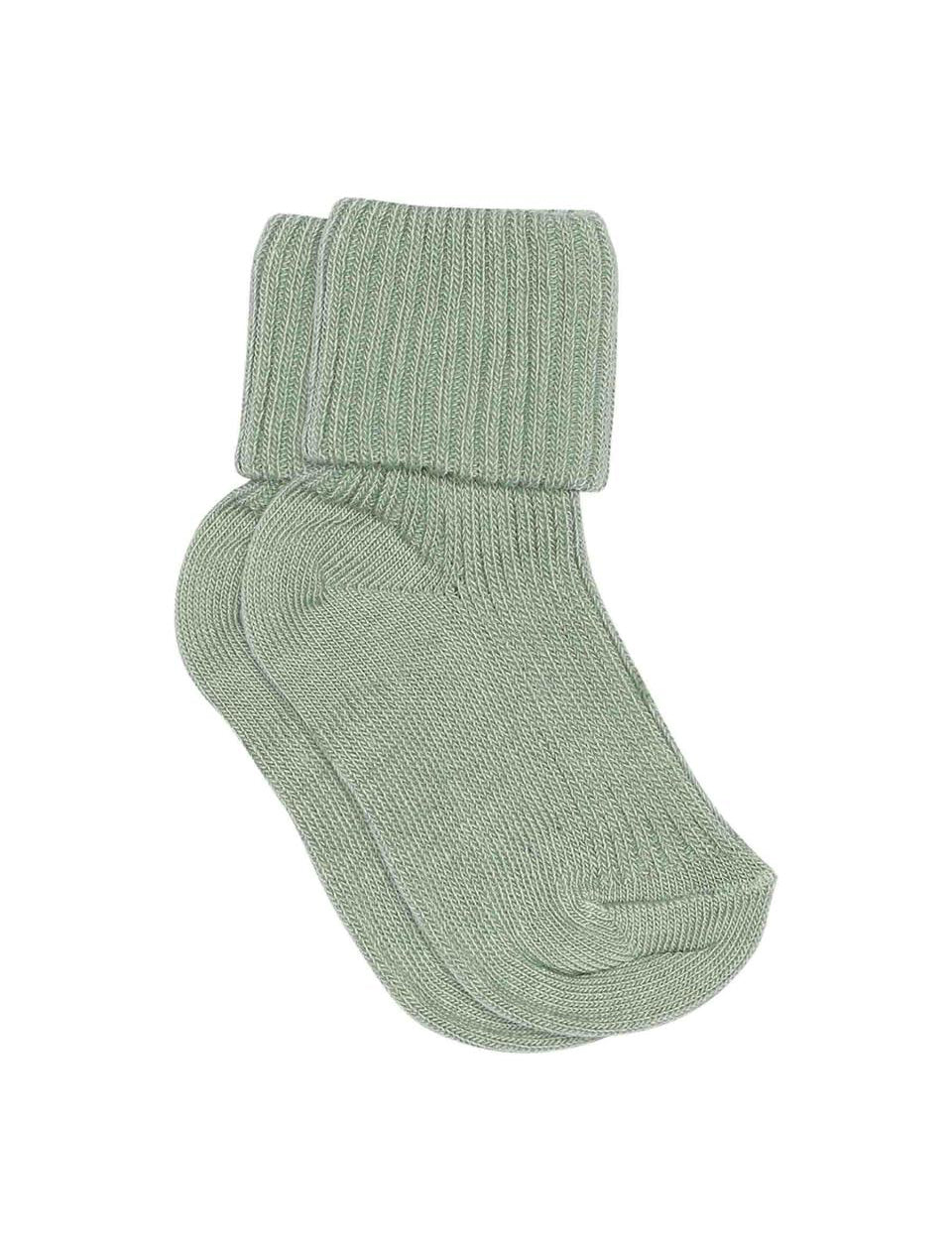 Granite Green Cotton Rib Baby Socks