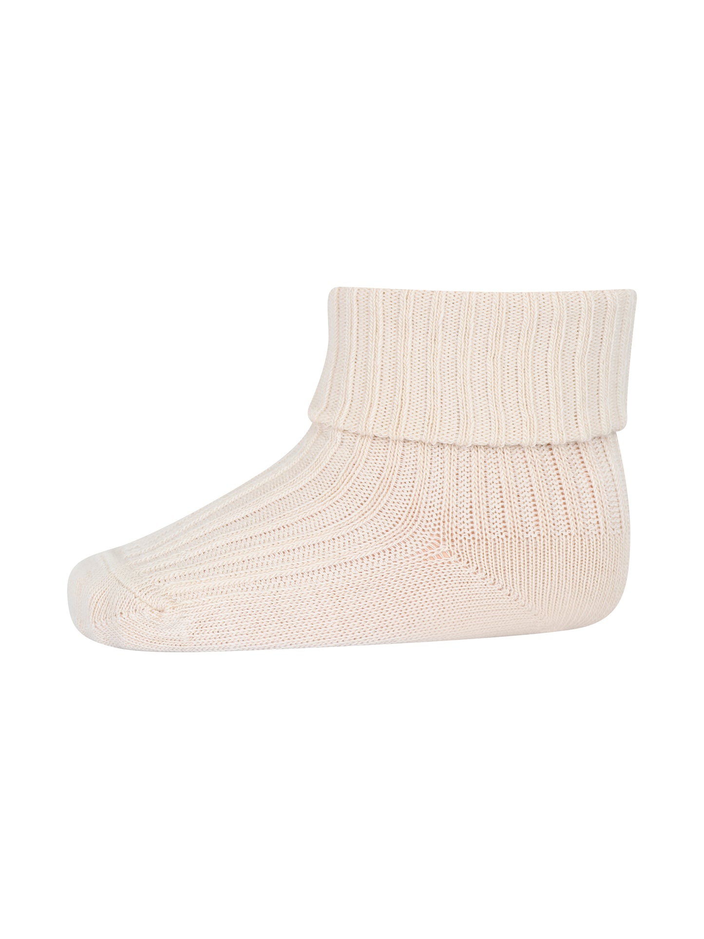Ecru Cotton Rib Baby Socks