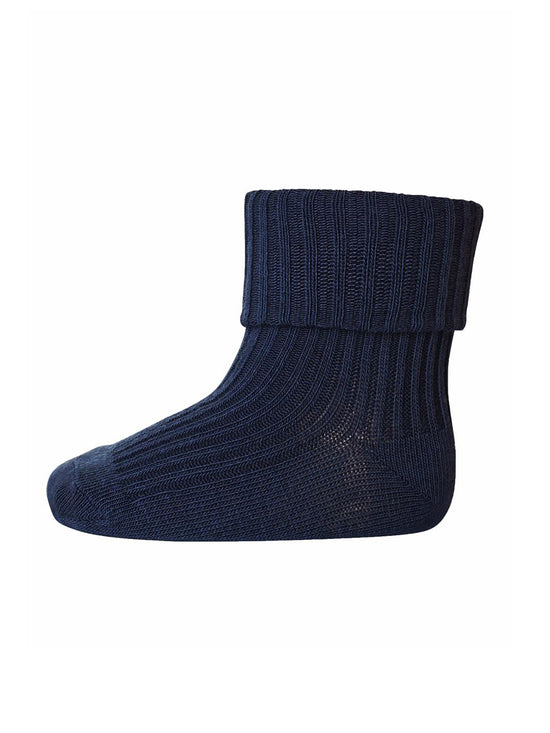 Navy Cotton Rib Baby Socks