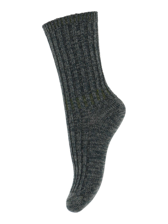 Green Marl Wool Socks