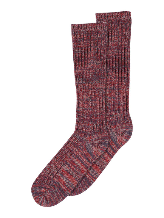 Load image into Gallery viewer, Red Marl Rib Socks
