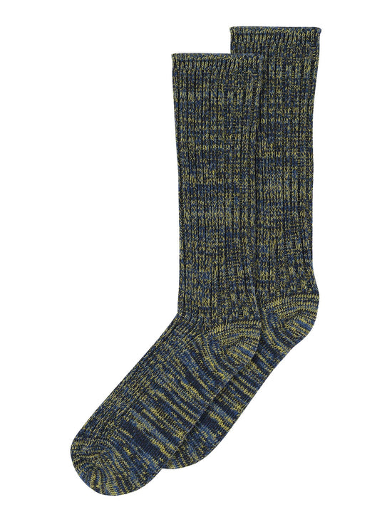 Navy Marl Rib Socks