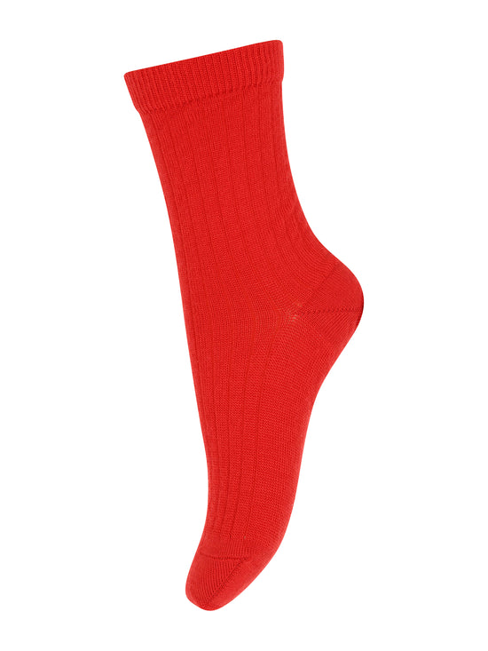 Tomato Wool Rib Socks