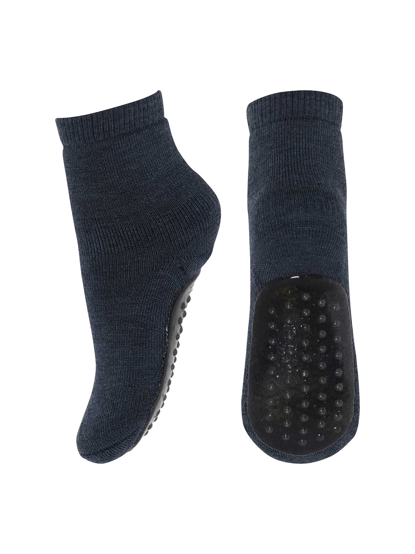 Dark Blue Rubber Soled Wool Socks
