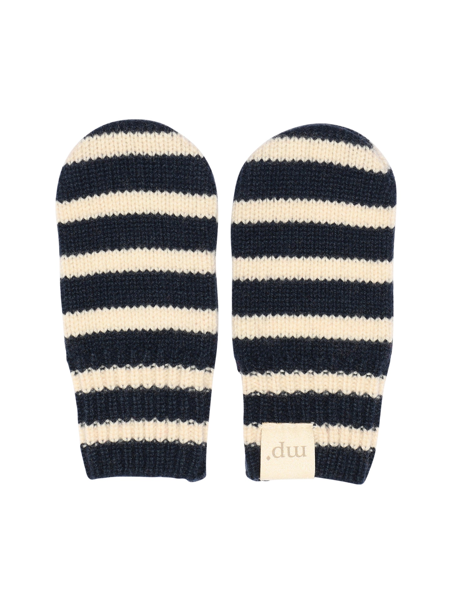 Dark Denim Melange Striped Mittens