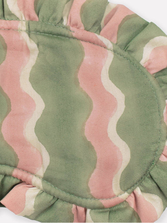 Mint Whirly Frill Eye Mask