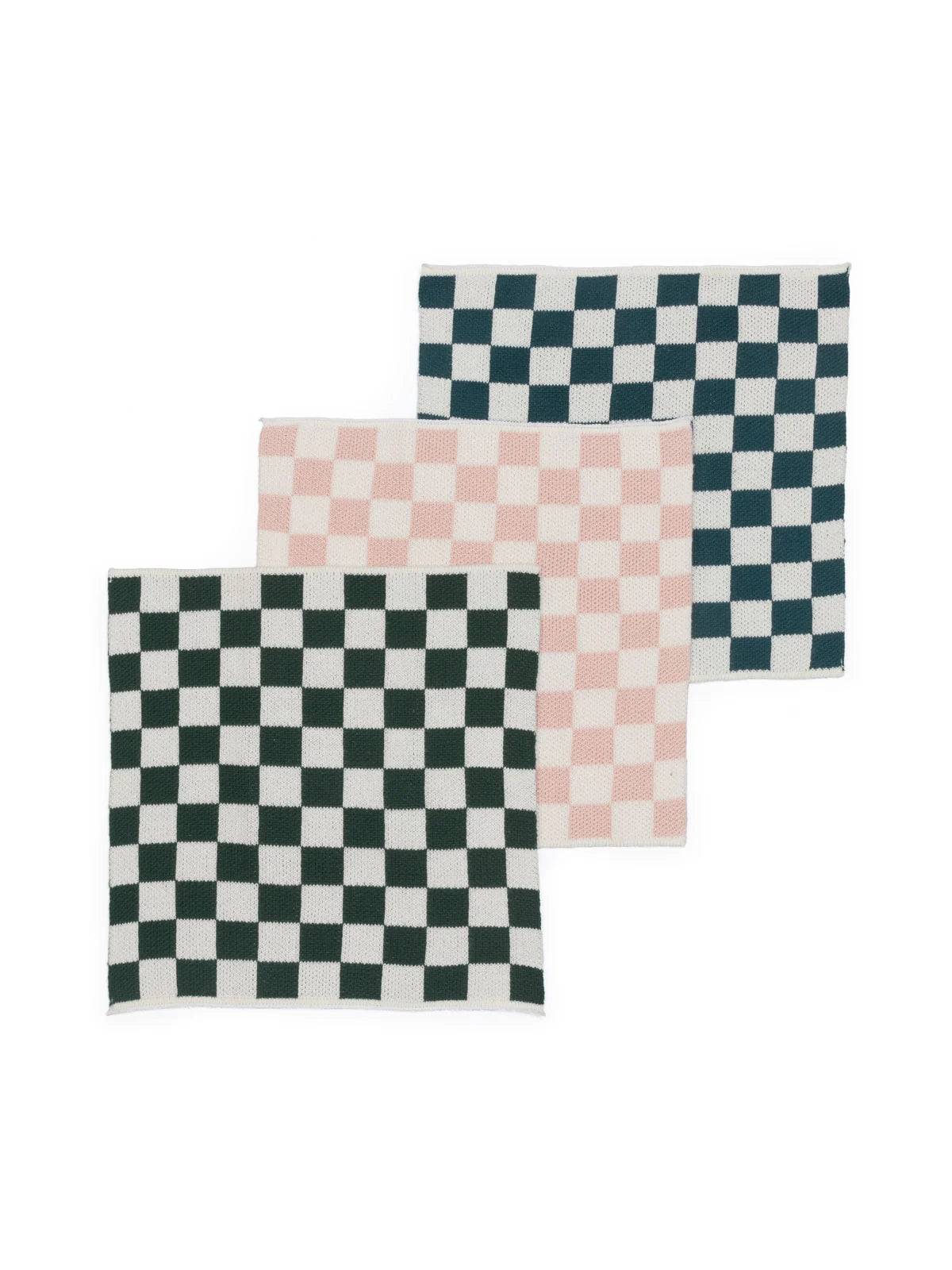 Ink Check Cotton Knit Dishcloths