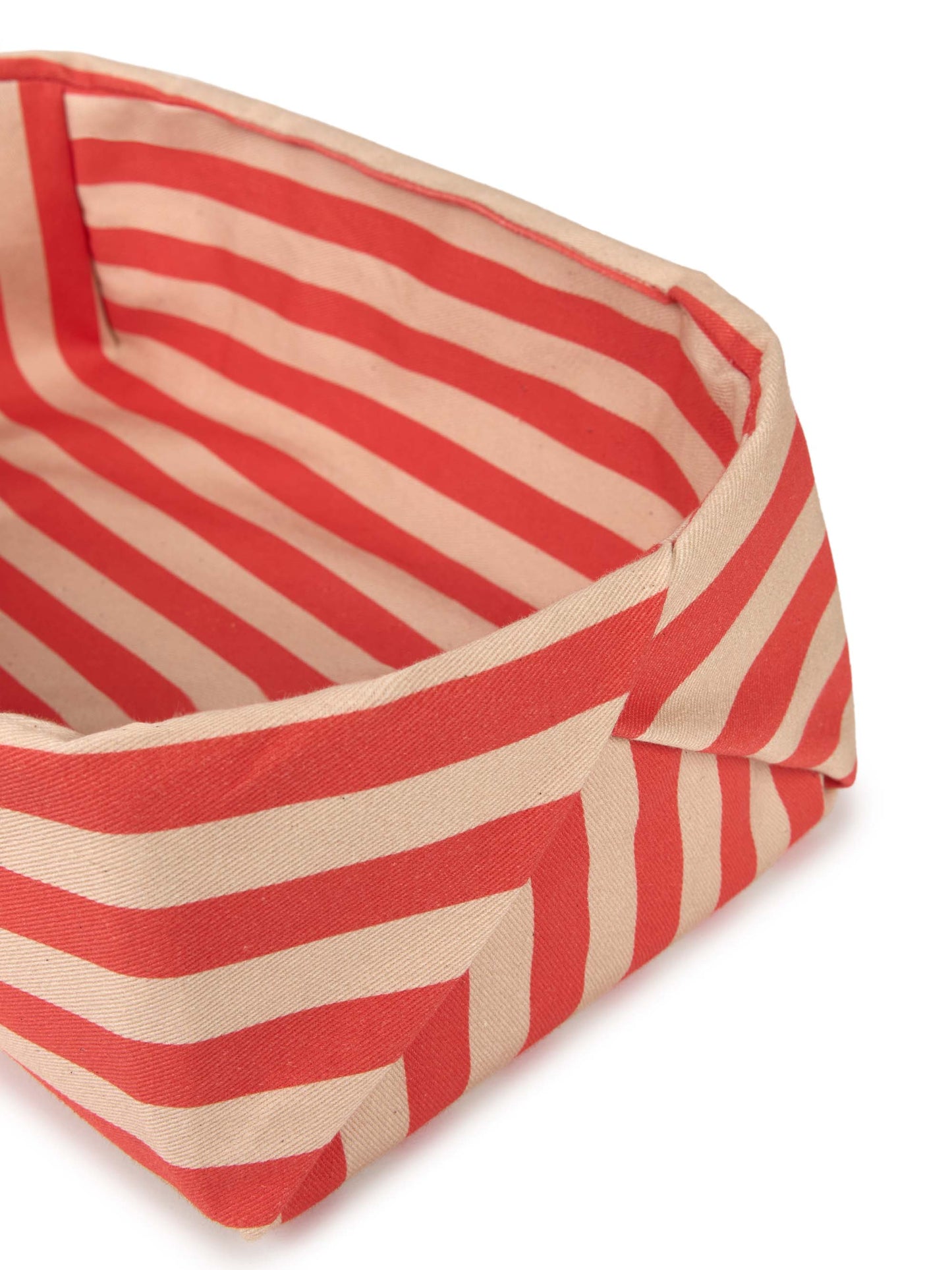 Red Stripes Bread Basket
