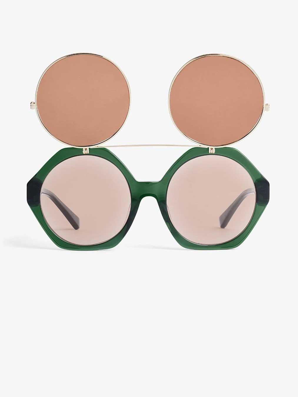 Green Flip Up Sunglasses