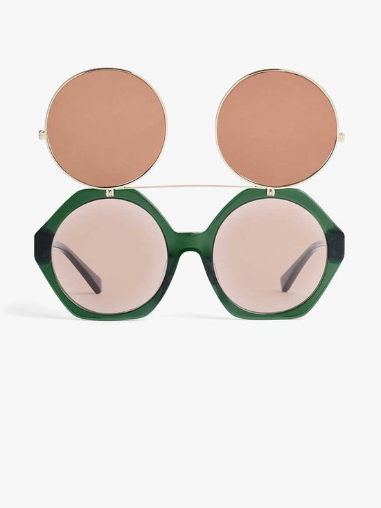 Green Flip Up Sunglasses