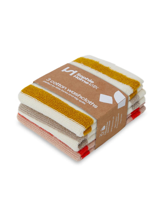 Striped Citrus Terry Washcloths