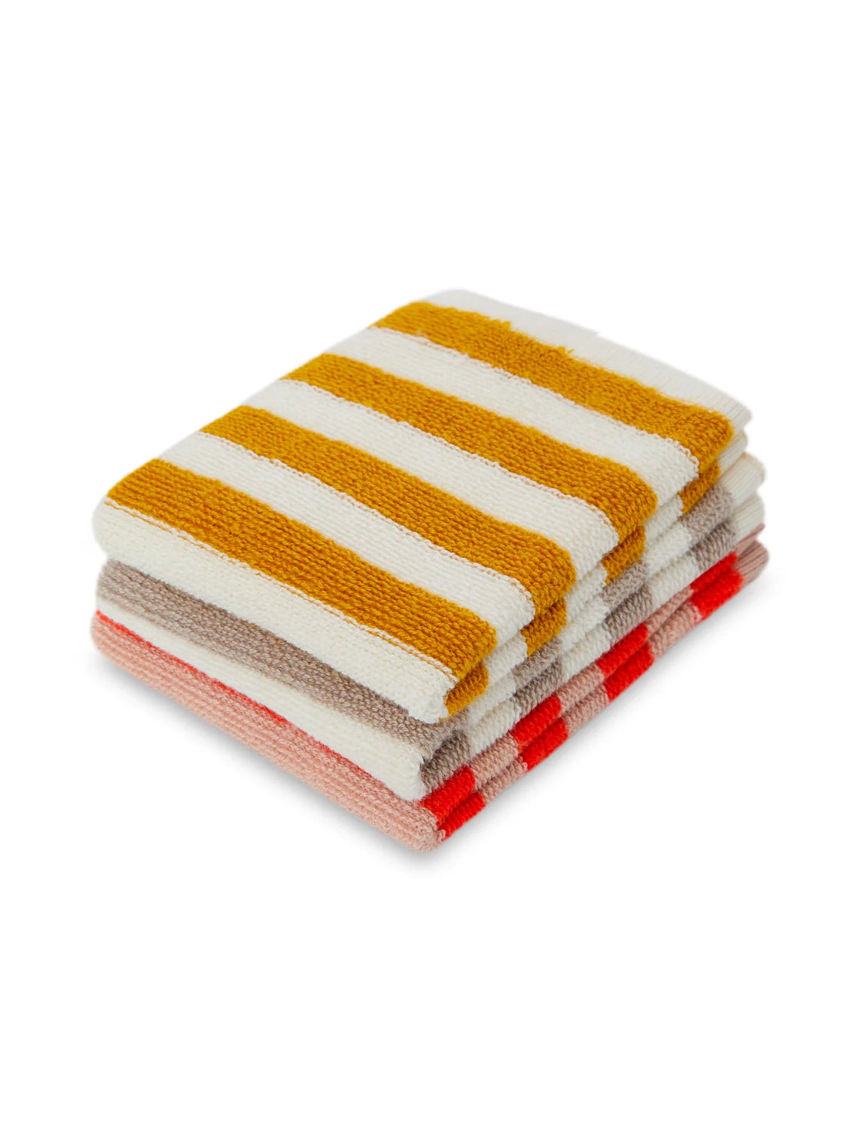 Striped Citrus Terry Washcloths