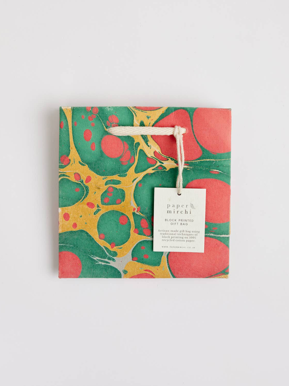 Stone Festive Hand Marbled Gift Bag