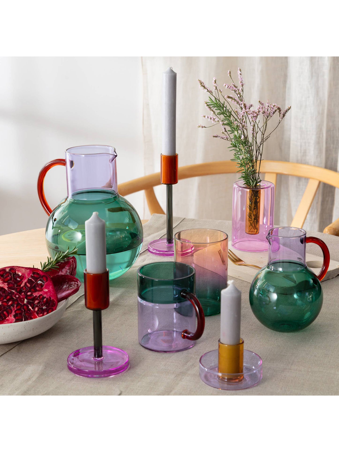 Teal and Lilac Pablo Glass Mug