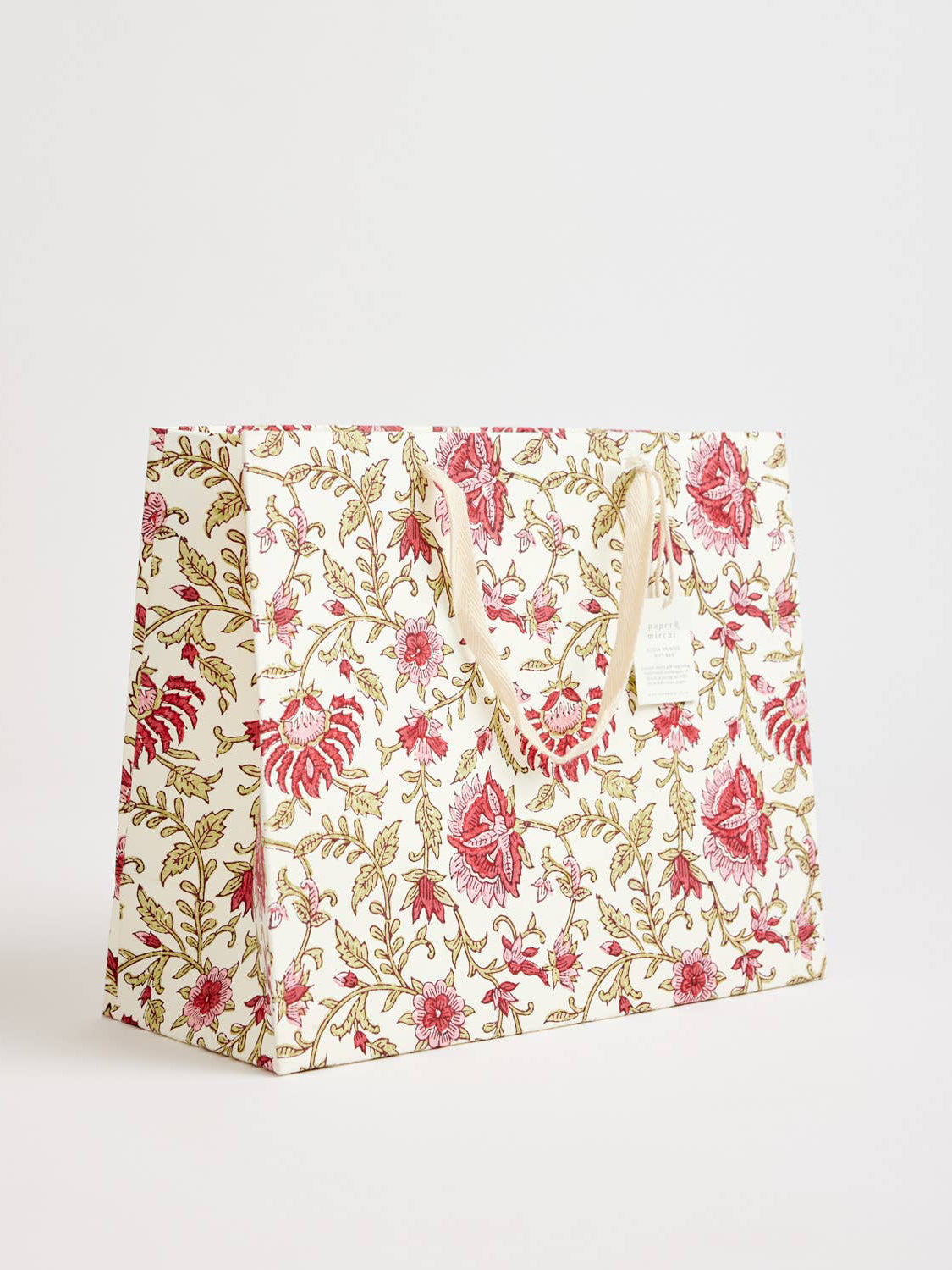 Flora Festive Hand Block Printed Gift Bag