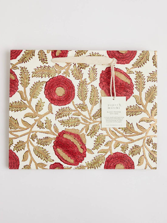 Marigold Glitz Hand Block Printed Gift Bag