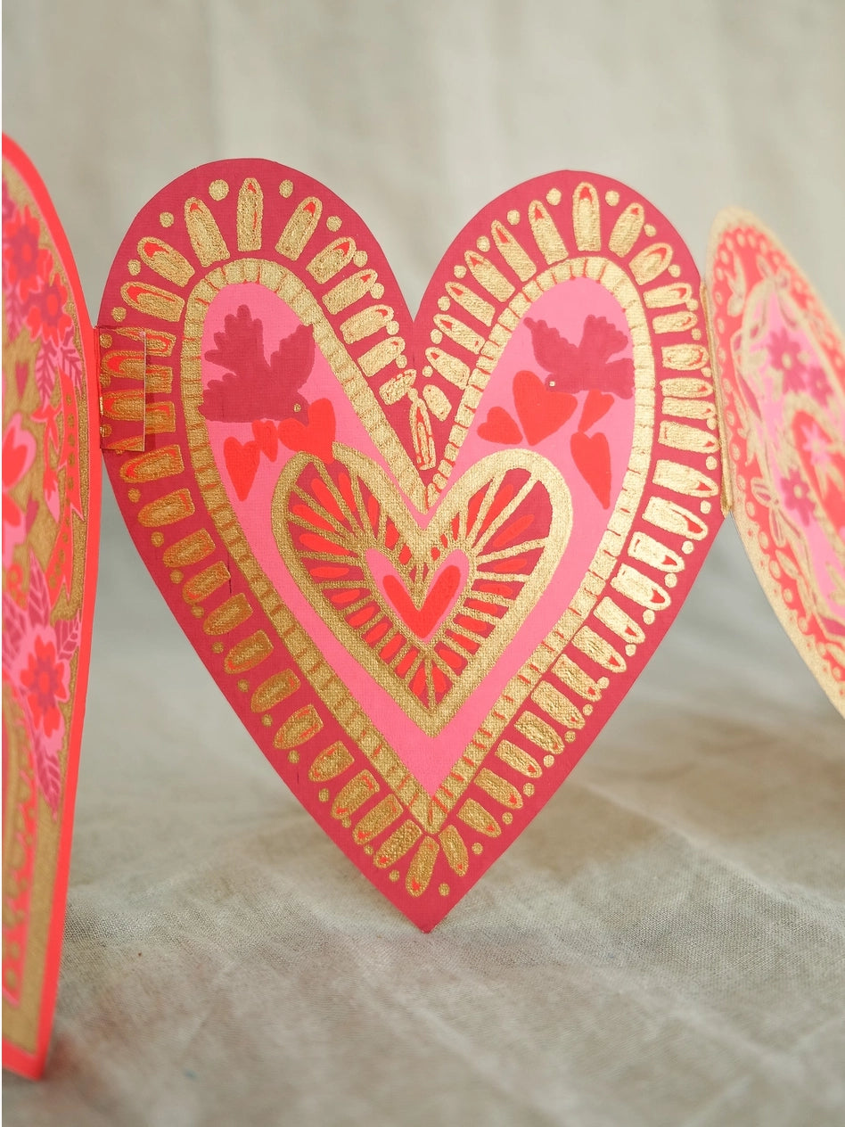 Hearts Concertina Garland