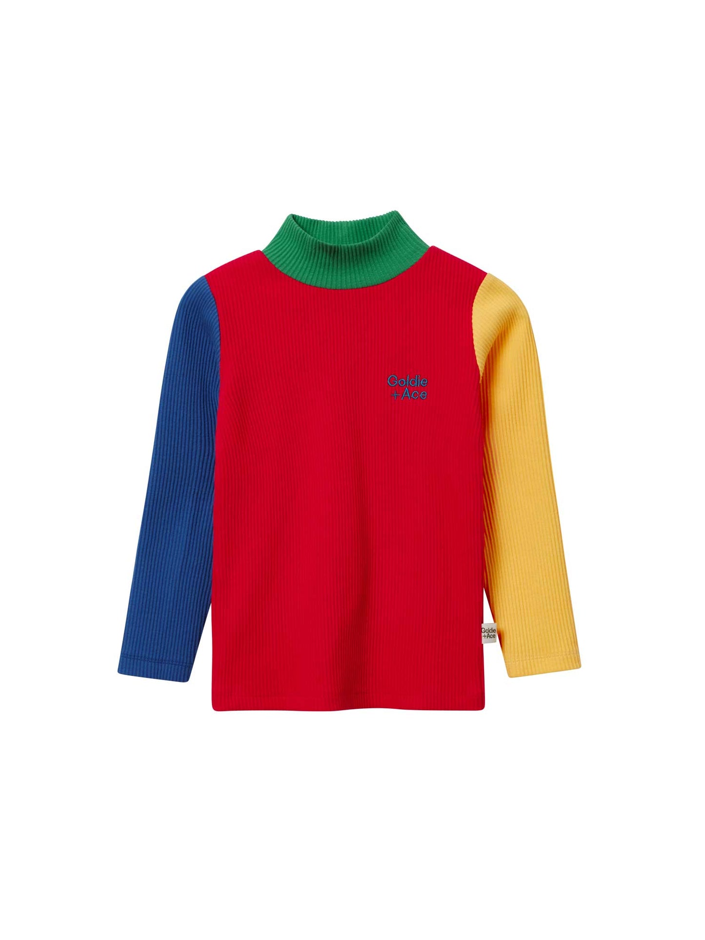 High Neck Primary Colour Block Rib Skivvy