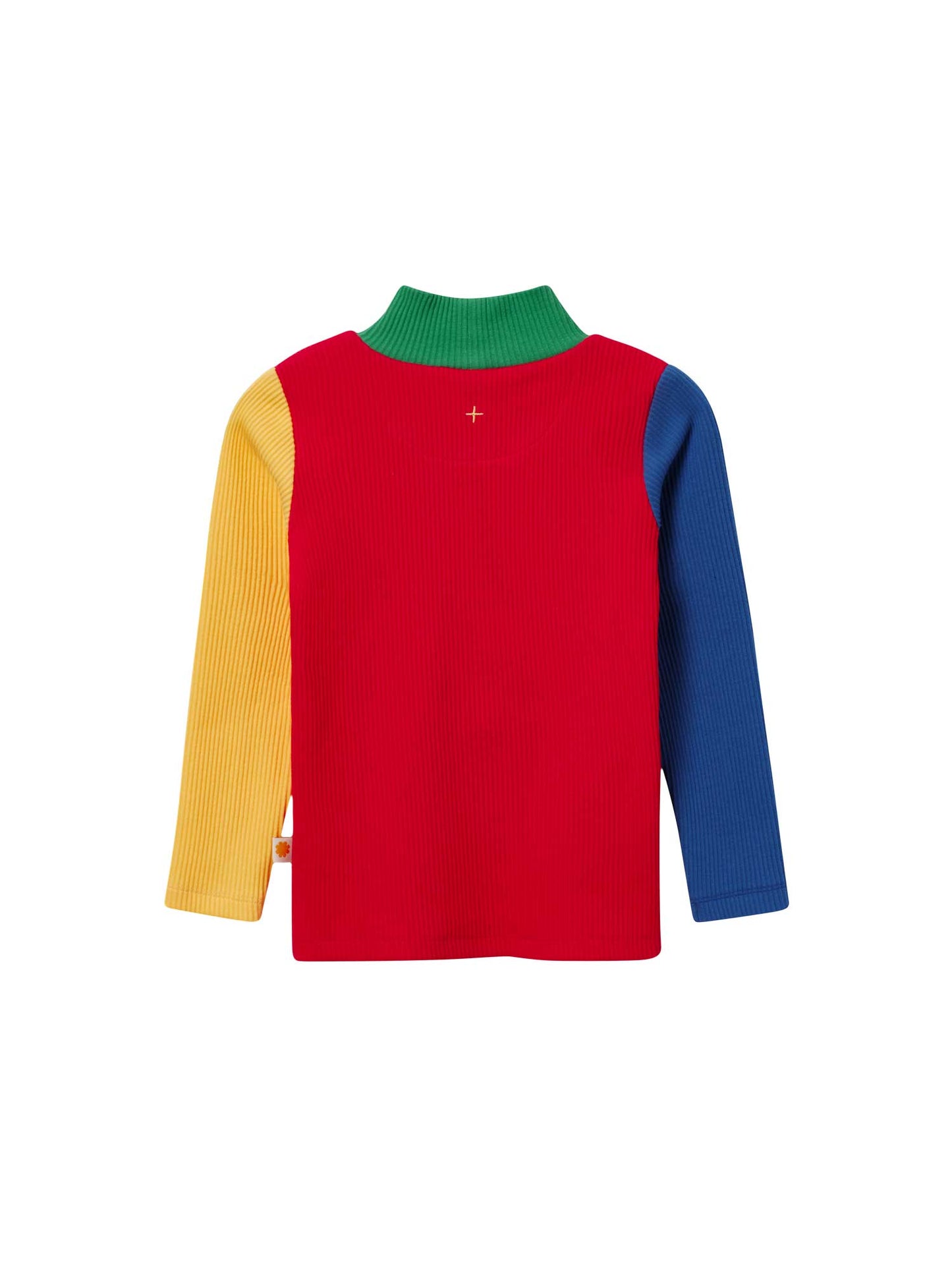 High Neck Primary Colour Block Rib Skivvy