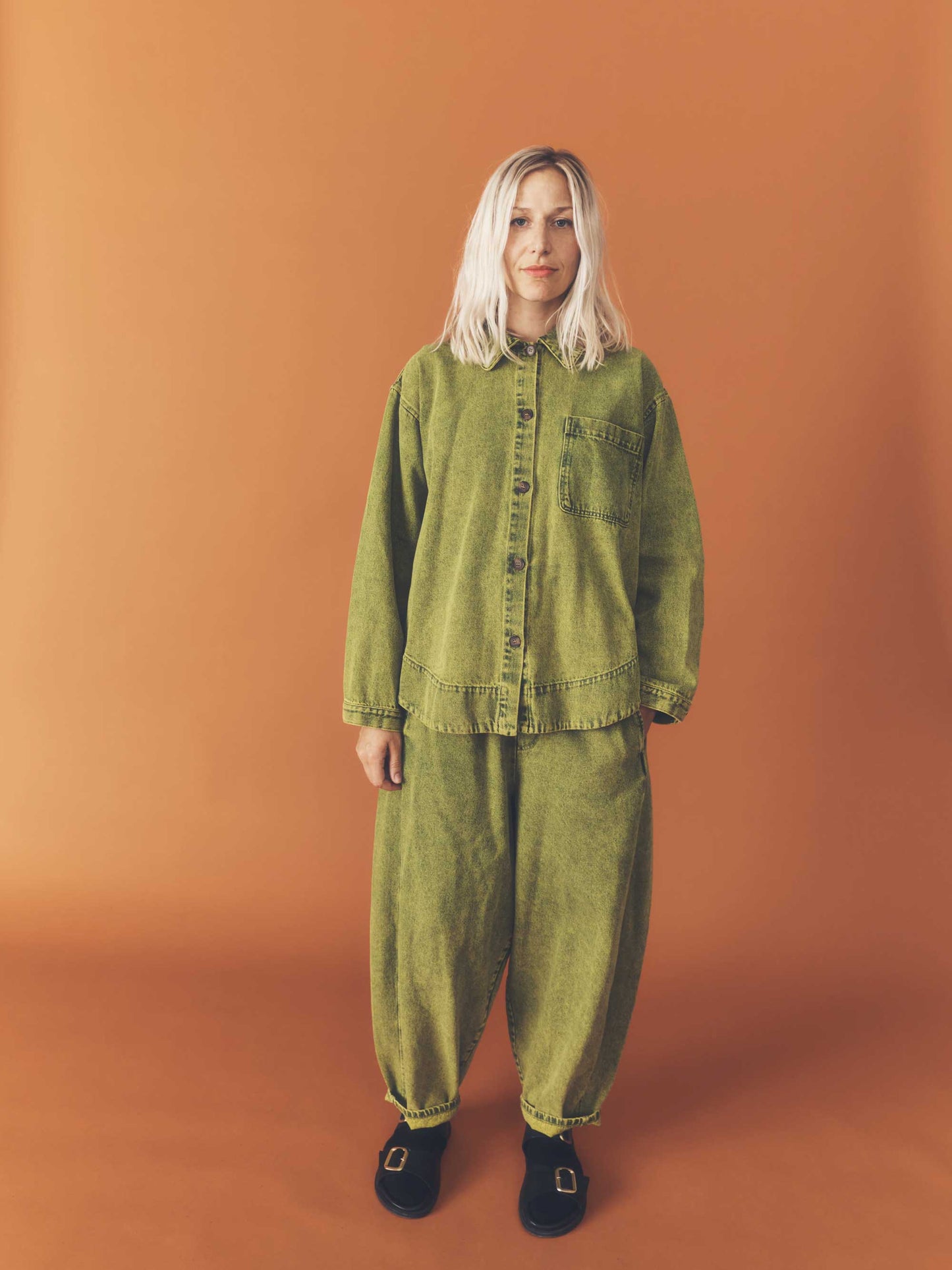 Green Overdye Denim Jagger Overshirt