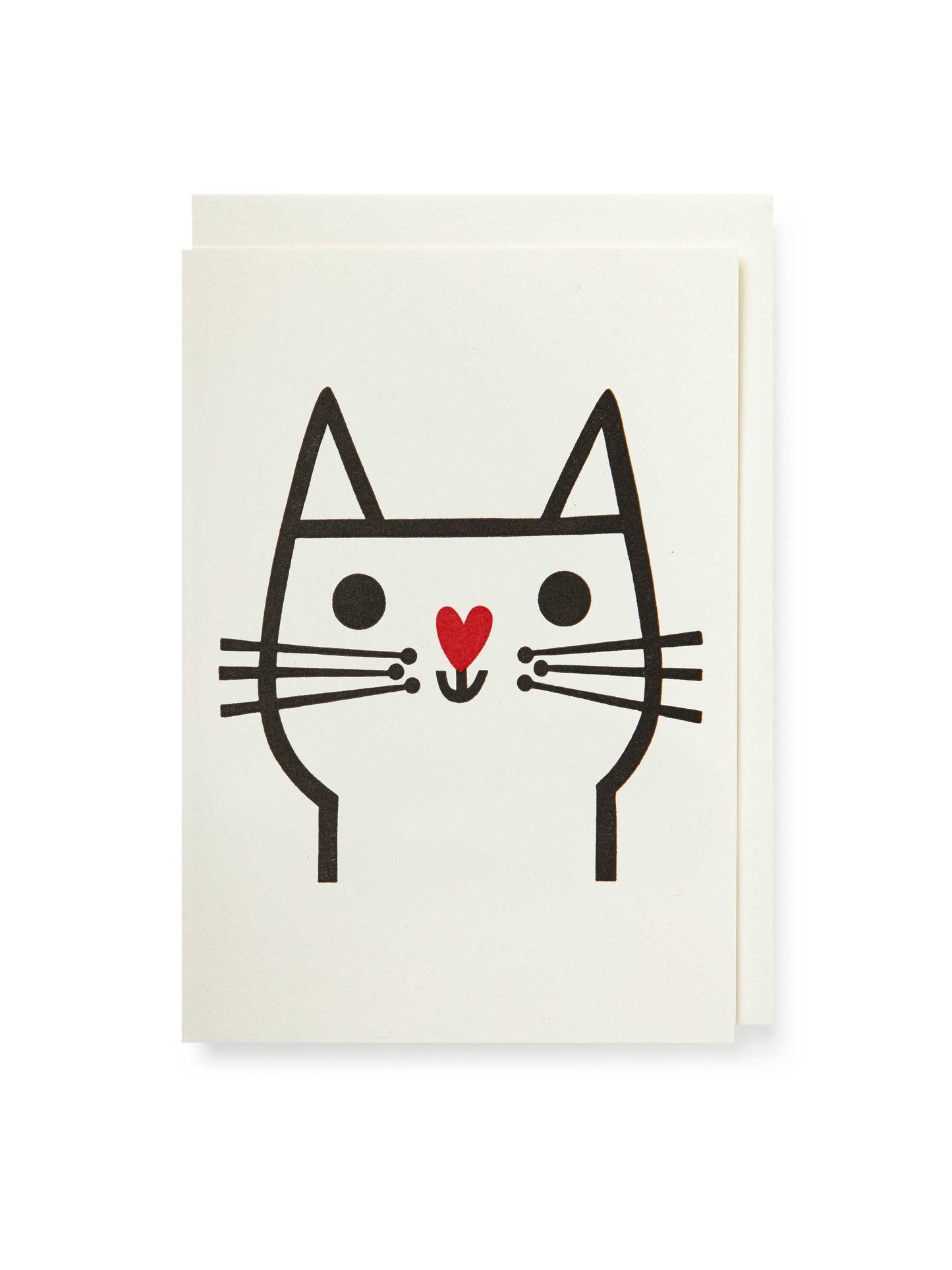 Cat with Heart Nose Card