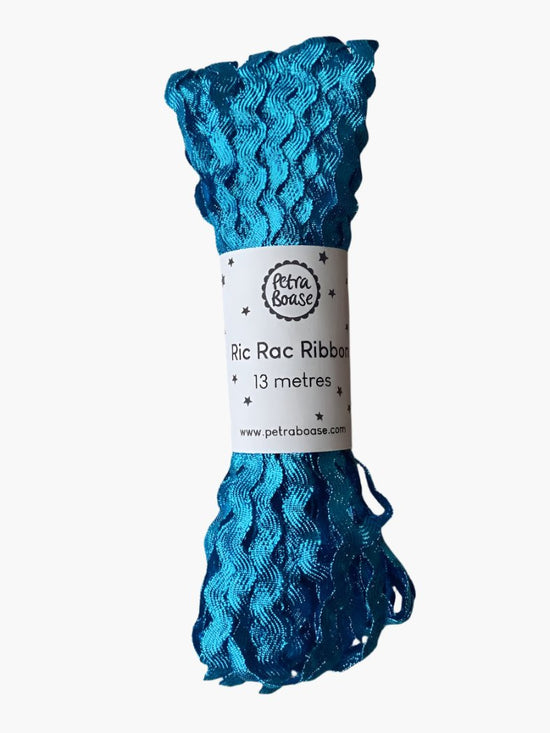 Turquoise Metallic Ric Rac Ribbon