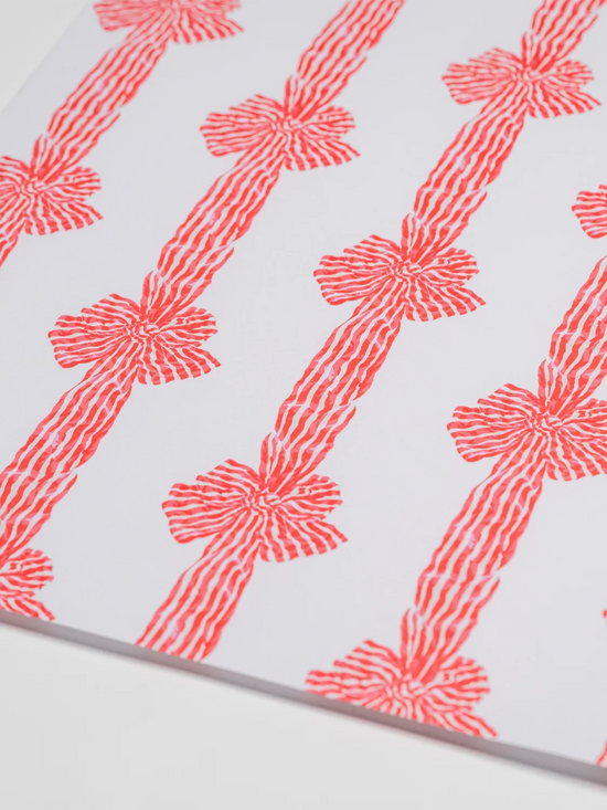 Carmine Knotted Sash Wrapping Paper