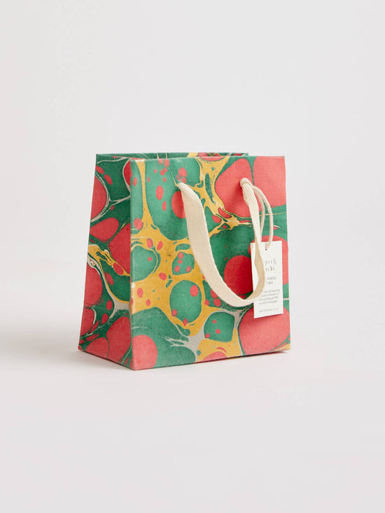 Stone Festive Hand Marbled Gift Bag