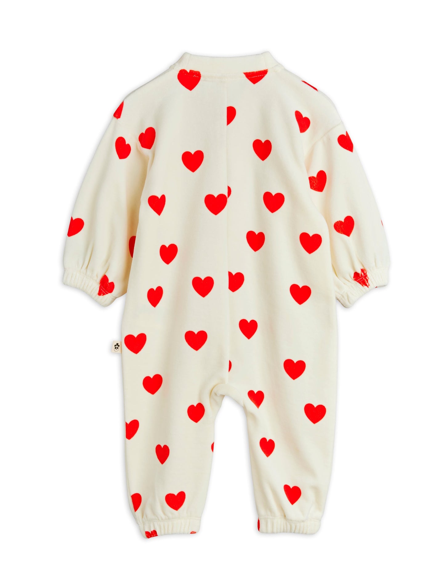 Hearts AOP Velour Baby Jumpsuit