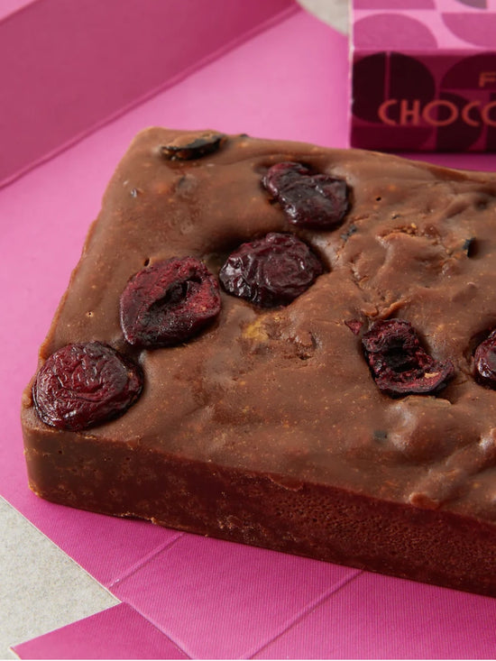 Chocolate, Sour Cherry & Nibs Fudge