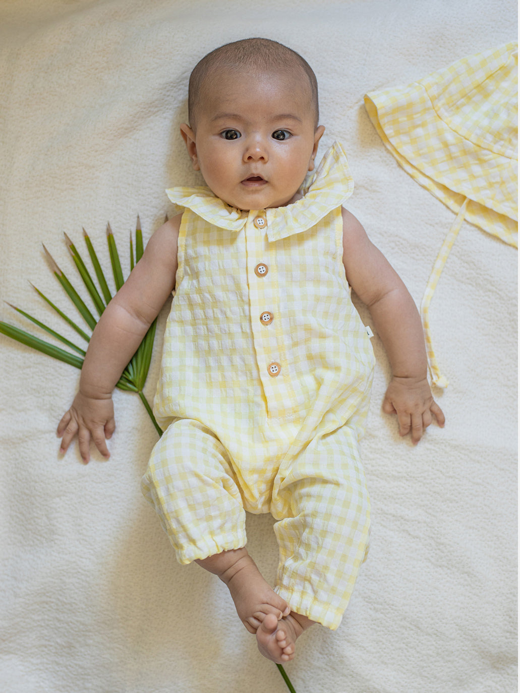 Egina Yellow Gingham Overall
