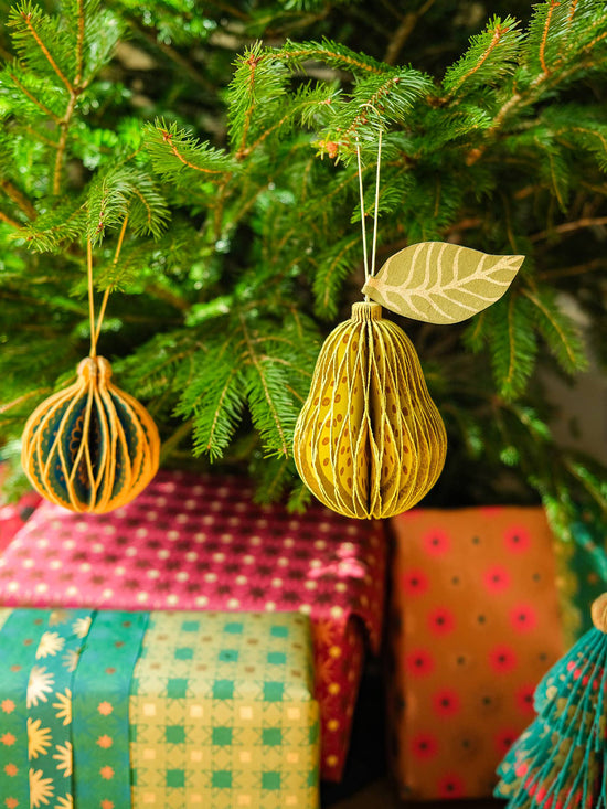 Pear Honeycomb Ornament