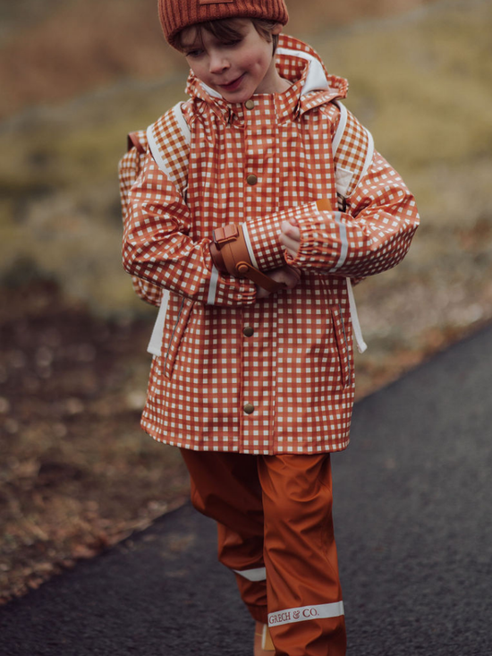 Sienna Gingham Fishtail Rain Jacket